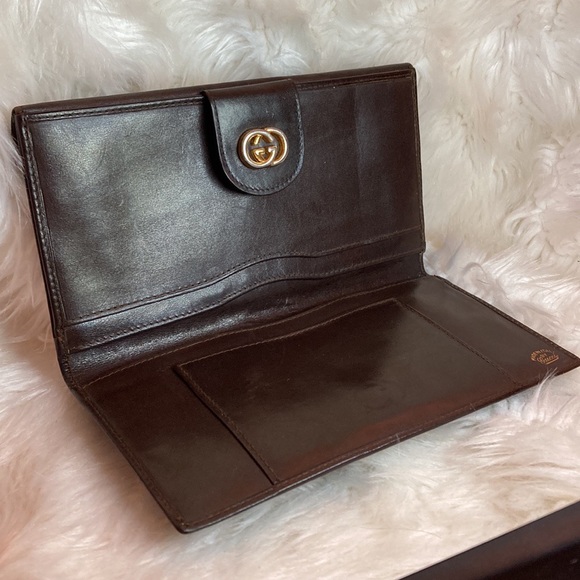 Gucci Vintage Sherry Line Leather Wallet Chocolate Brown - Picture 5 of 16